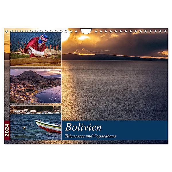 Bolivien - Titicacasee und Copacabana (Wandkalender 2024 DIN A4 quer), CALVENDO Monatskalender, Max Glaser