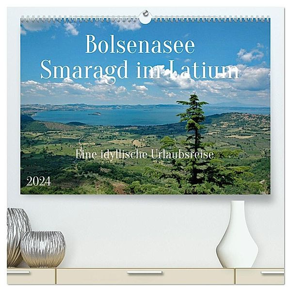 Bolsenasee Smaragd im Latium (hochwertiger Premium Wandkalender 2024 DIN A2 quer), Kunstdruck in Hochglanz, Claudia Kleemann