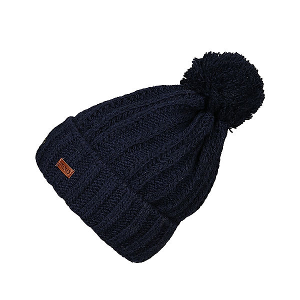 maximo Bommel-Mütze KIDS mit Wolle in navy