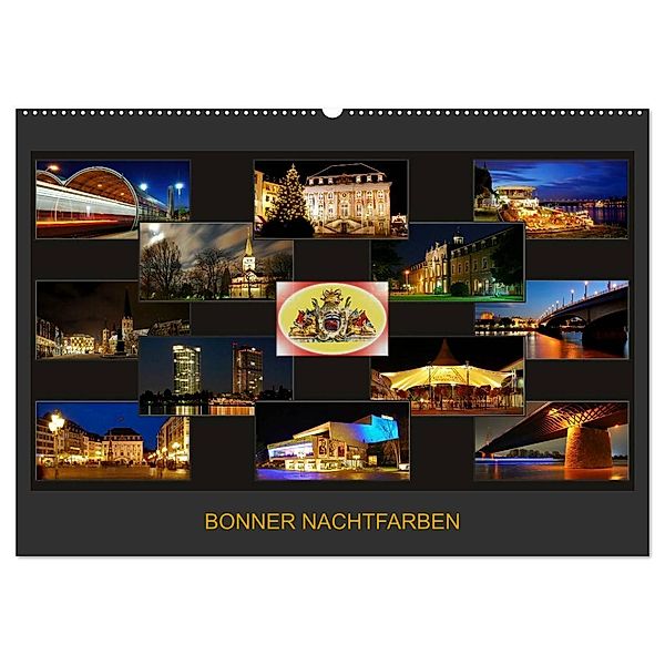 BONNER NACHTFARBEN (Wandkalender 2024 DIN A2 quer), CALVENDO Monatskalender, BRASCHI Bonn