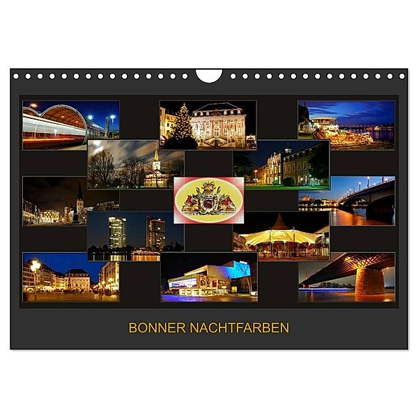 BONNER NACHTFARBEN (Wandkalender 2024 DIN A4 quer), CALVENDO Monatskalender, BRASCHI Bonn