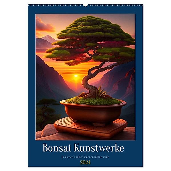 Bonsai Kunstwerke (Wandkalender 2024 DIN A2 hoch), CALVENDO Monatskalender, franky58