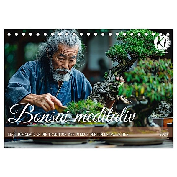 Bonsai meditativ (Tischkalender 2025 DIN A5 quer), CALVENDO Monatskalender, Calvendo, Kerstin Waurick
