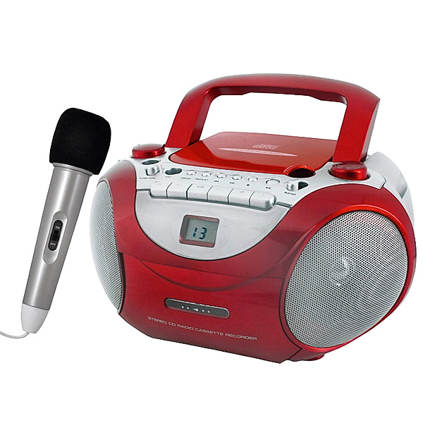 Boombox SCD 5650, mit Mikrofon, (Farbe: rot)