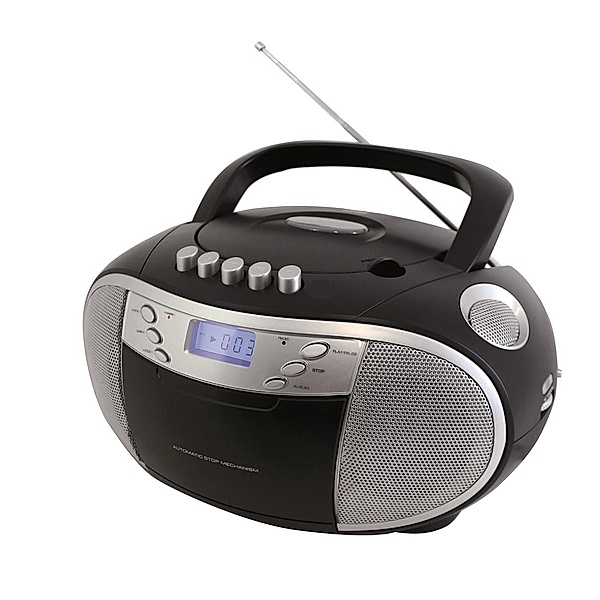 Boombox SCD 6900 mit CD/MP3/Kassette/Radio (Farbe: schwarz)