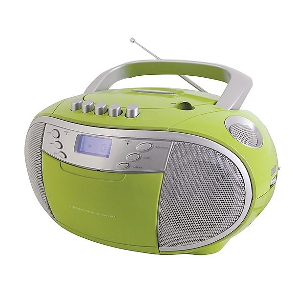 Boombox SCD 6900 mit CD/MP3/Kassette/Radio (Farbe: grün)