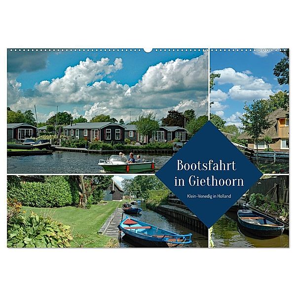 Bootsfahrt in Giethoorn (Wandkalender 2024 DIN A2 quer), CALVENDO Monatskalender, Claudia Kleemann