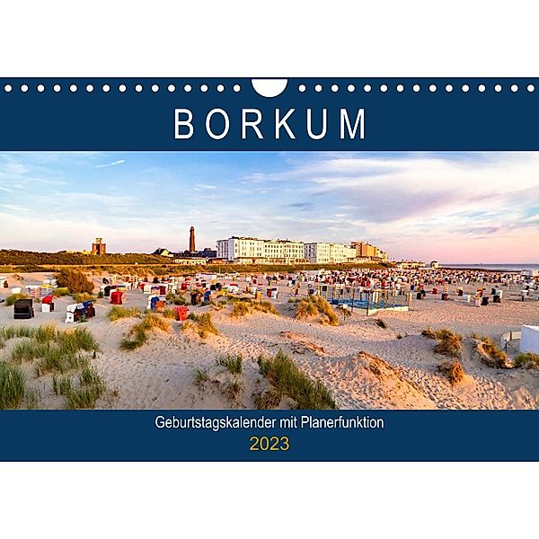 BORKUM Geburtstagskalender mit Planerfunktion (Wandkalender 2023 DIN A4 quer), Andrea Dreegmeyer