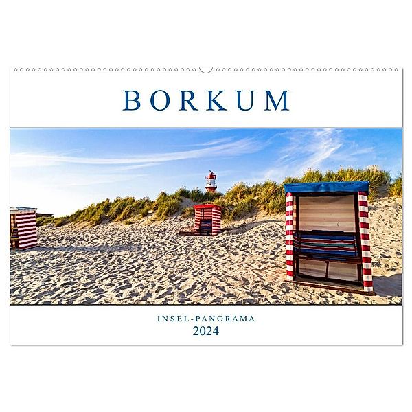 Borkum Inselpanorama (Wandkalender 2024 DIN A2 quer), CALVENDO Monatskalender, Andrea Dreegmeyer