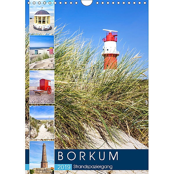 Borkum Strandspaziergang (Wandkalender 2019 DIN A4 hoch), Andrea Dreegmeyer