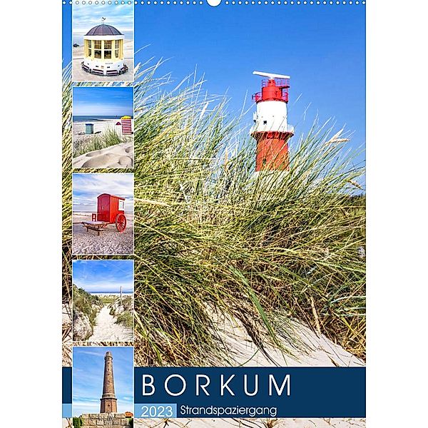 Borkum Strandspaziergang (Wandkalender 2023 DIN A2 hoch), Andrea Dreegmeyer