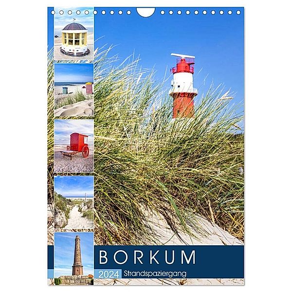 Borkum Strandspaziergang (Wandkalender 2024 DIN A4 hoch), CALVENDO Monatskalender, Andrea Dreegmeyer