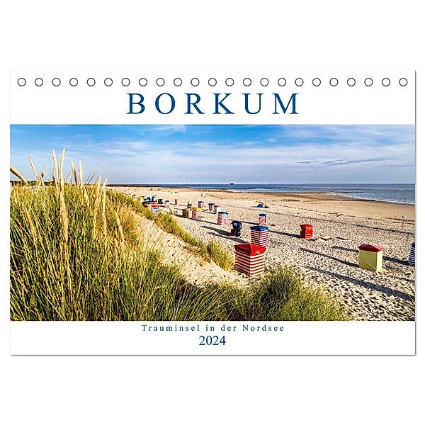 BORKUM Trauminsel in der Nordsee (Tischkalender 2024 DIN A5 quer), CALVENDO Monatskalender, Andrea Dreegmeyer