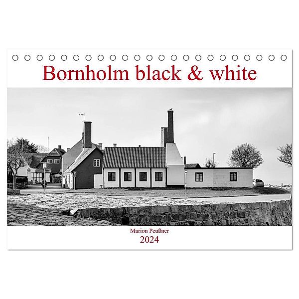 Bornholm black & white (Tischkalender 2024 DIN A5 quer), CALVENDO Monatskalender, Marion Peußner