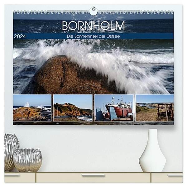 Bornholm - Sonneninsel der Ostsee (hochwertiger Premium Wandkalender 2024 DIN A2 quer), Kunstdruck in Hochglanz, Helmut Harhaus