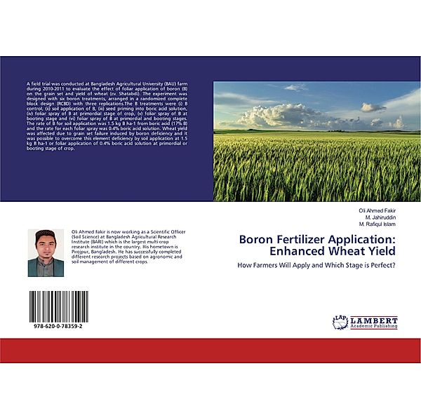Boron Fertilizer Application: Enhanced Wheat Yield, Oli Ahmed Fakir, M. Jahiruddin, M. Rafiqul Islam