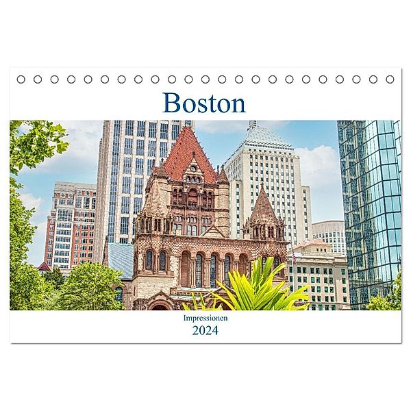 Boston - Impressionen (Tischkalender 2024 DIN A5 quer), CALVENDO Monatskalender, pixs:sell