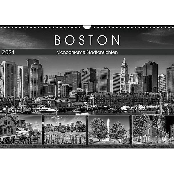 BOSTON Monochrome Stadtansichten (Wandkalender 2021 DIN A3 quer), Melanie Viola