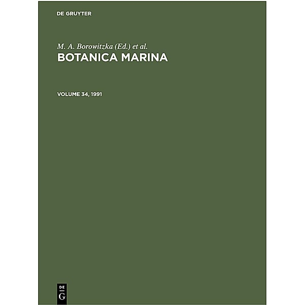 Botanica Marina. Volume 34, 1991
