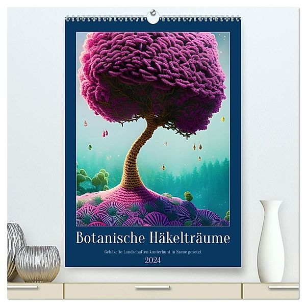 Botanische Häkelträume (hochwertiger Premium Wandkalender 2024 DIN A2 hoch), Kunstdruck in Hochglanz, Christine aka stine1
