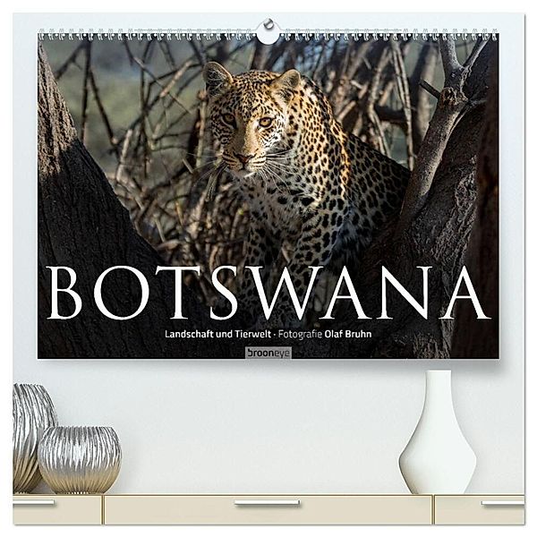 Botswana - Landschaft und Tierwelt (hochwertiger Premium Wandkalender 2024 DIN A2 quer), Kunstdruck in Hochglanz, Olaf Bruhn