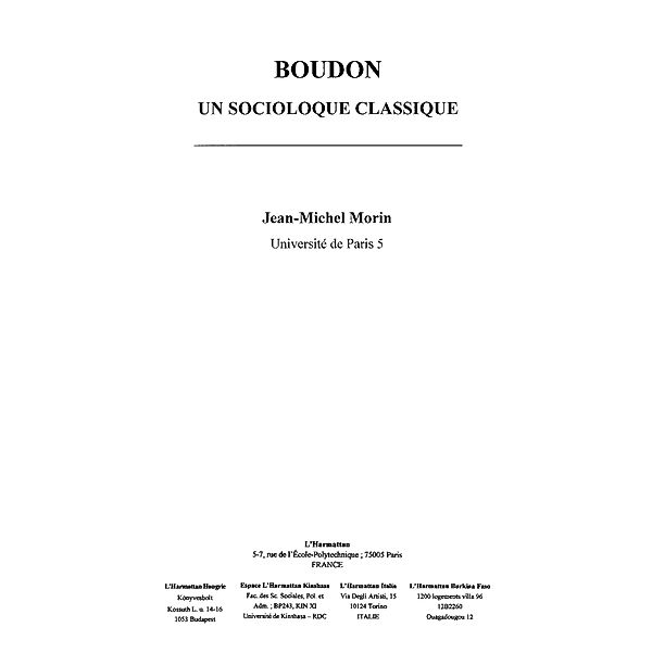 Boudon un sociologue classique / Hors-collection, Collectif