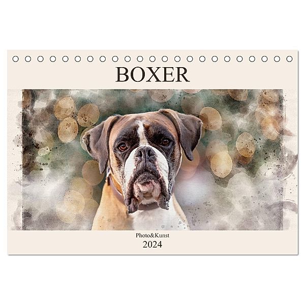 Boxer Photo&Kunst (Tischkalender 2024 DIN A5 quer), CALVENDO Monatskalender, Kerstin Mielke