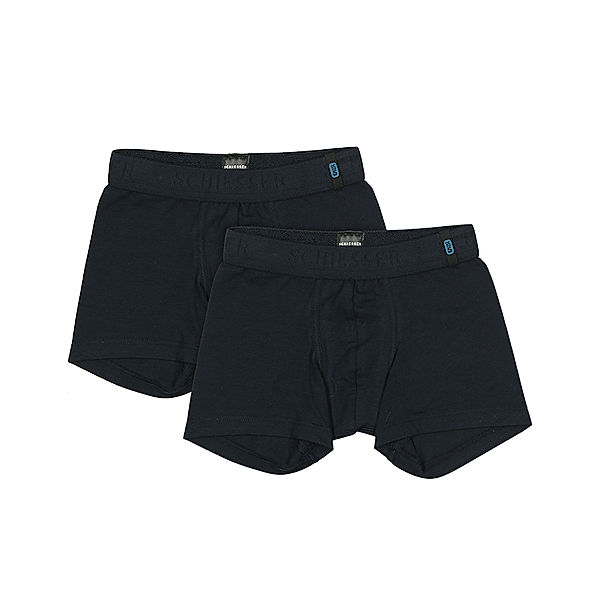 Schiesser Boxer-Shorts UNICO BASIC BOY 2er-Pack in nachtblau