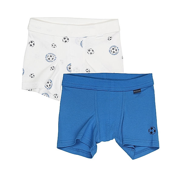 Schiesser Boxershorts CLASSICS – FUßBALL 2er Pack in blau/weiß