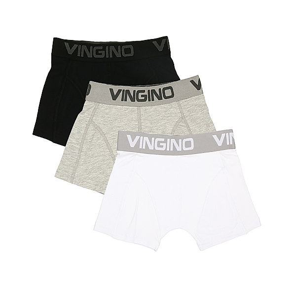 Vingino Boxershorts MULTICOLOR 3er Pack in schwarz/grau/weiß