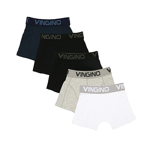 Vingino Boxershorts MULTICOLOR 5er Pack in schwarz/grau/weiß/navy
