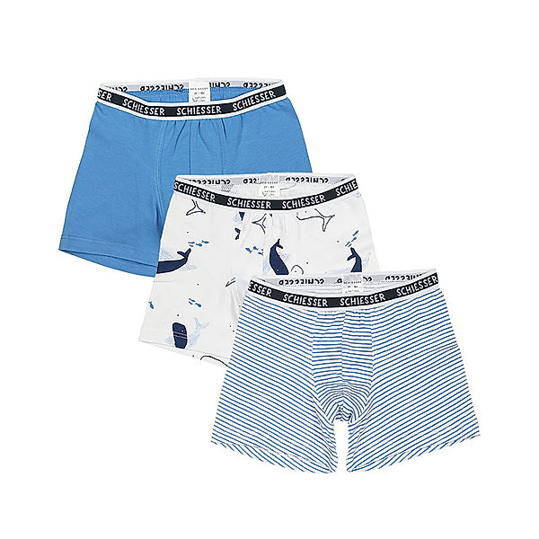 Schiesser Boxershorts NATURAL LOVE - WAL 3er Pack in blau