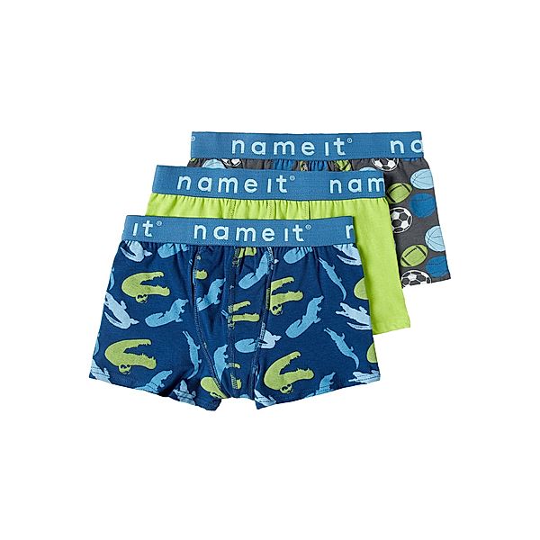 name it Boxershorts NKMKENTO 3er-Pack gemustert in lime green