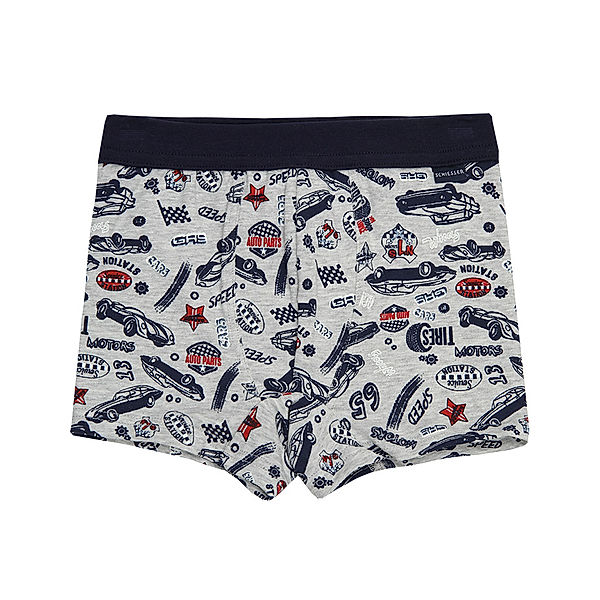 Schiesser Boxershorts NO. 1 in hellgrau melange/blau