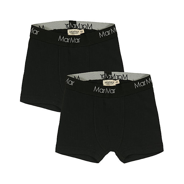 MarMar Copenhagen Boxershorts RIB 2er-Set in black