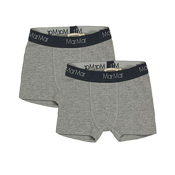 MarMar Copenhagen Boxershorts RIB 2er-Set in grey melange