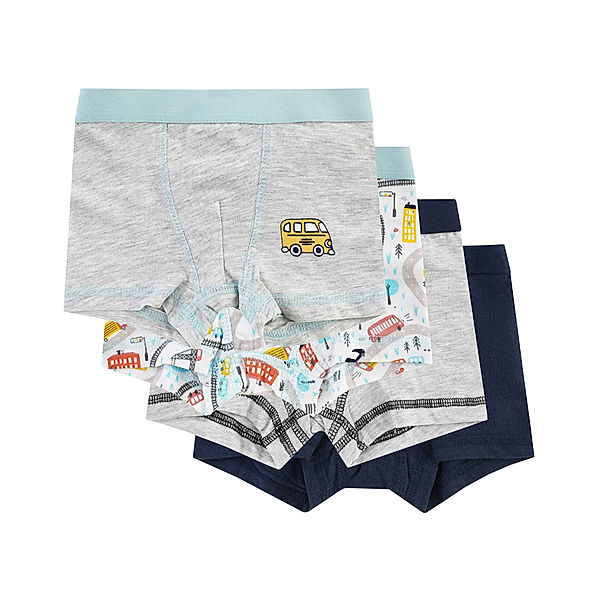 Jacky Boxershorts URBAN 4er-Pack in grau/navy