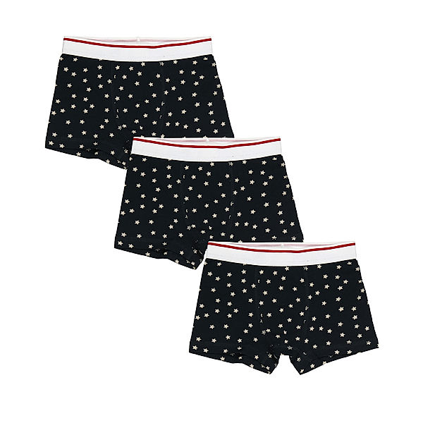 Volltreffer Boxershorts WHITE STARS 3er-Pack in dunkelblau