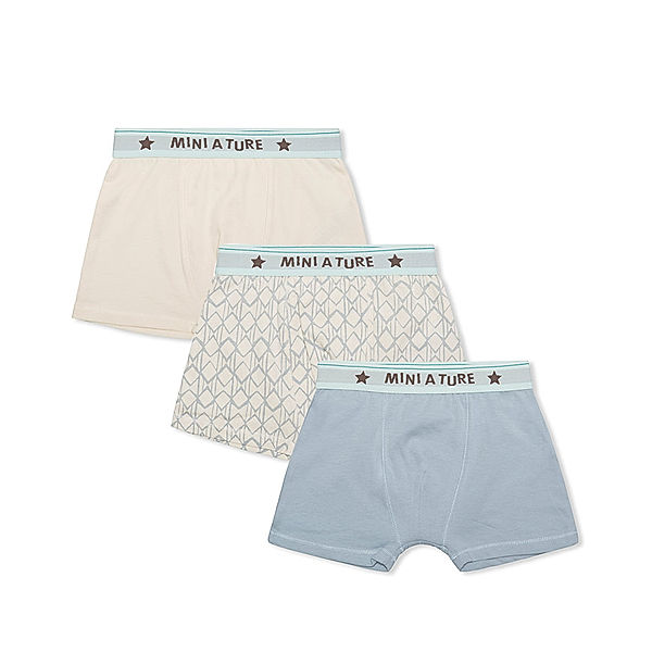 MINI A TURE Boxershorts YASH 3er-Pack in hellblau/beige