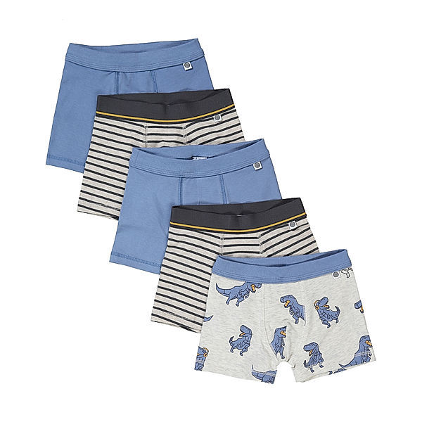 Sanetta Boxershortshorts NATURE 5er Pack in grau melange