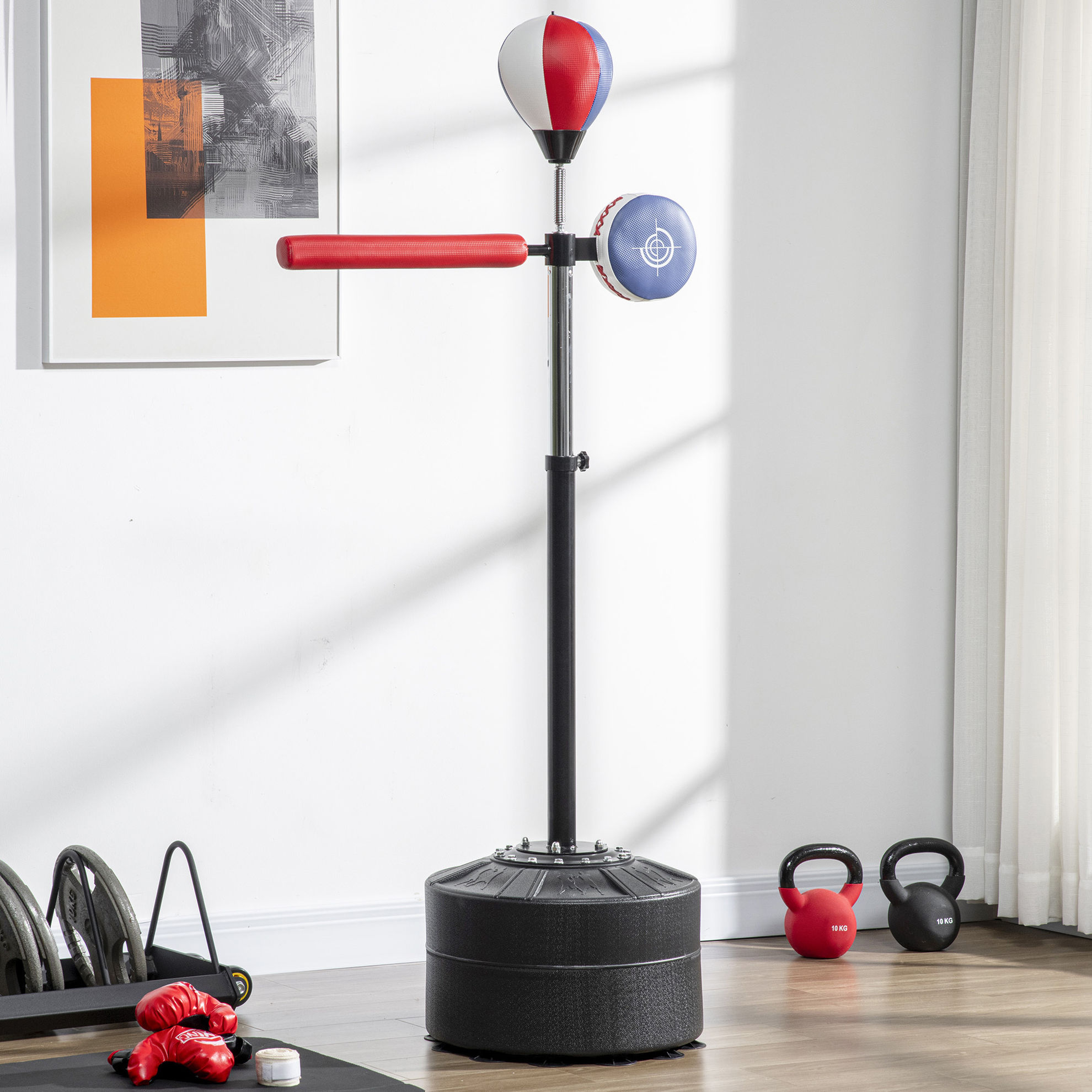 Boxständer mit Punchingball, Reflexstange bunt Farbe: schwarz, rot, blau  online kaufen - Orbisana