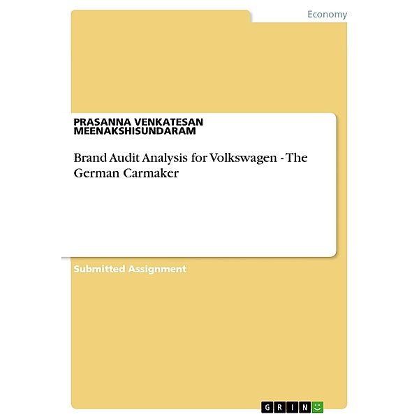 Brand Audit Analysis for Volkswagen - The German Carmaker, Prasanna Venkatesan Meenakshisundaram