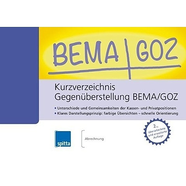 Brandt, J: Kurzverzeichnis Gegenüberstellung BEMA/GOZ, Jana Brandt