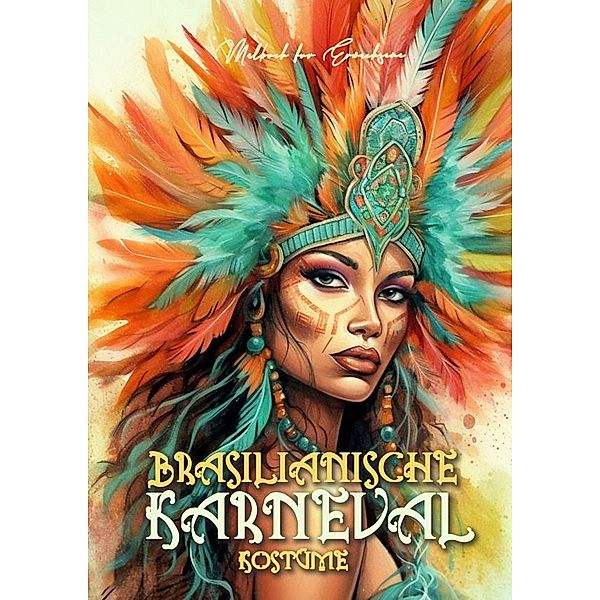 Brasilianische Karneval Kostüme Malbuch für Erwachsene Graustufen, Monsoon Publishing, Musterstück Grafik