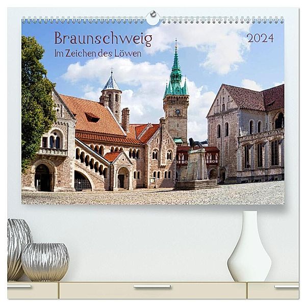 Braunschweig Im Zeichen des Löwen (hochwertiger Premium Wandkalender 2024 DIN A2 quer), Kunstdruck in Hochglanz, Prime Selection