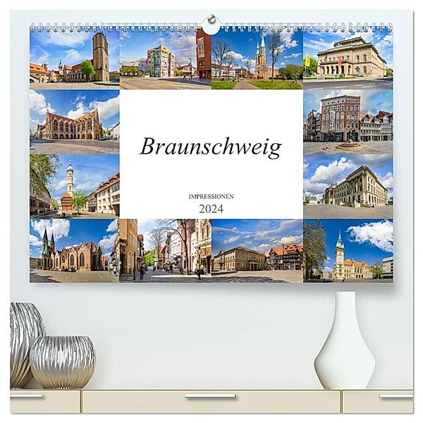 Braunschweig Impressionen (hochwertiger Premium Wandkalender 2024 DIN A2 quer), Kunstdruck in Hochglanz, Dirk Meutzner