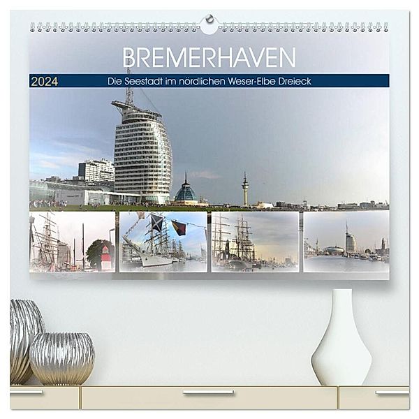 BREMERHAFEN Die Seestadt im nördlichen Weser-Elbe Dreieck (hochwertiger Premium Wandkalender 2024 DIN A2 quer), Kunstdruck in Hochglanz, Günther Klünder