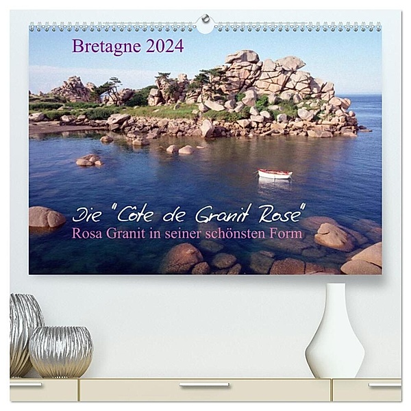 Bretagne, die Côte de Granit Rose, rosa Granit in seiner schönsten Form. (hochwertiger Premium Wandkalender 2024 DIN A2 quer), Kunstdruck in Hochglanz, Roland T. Frank