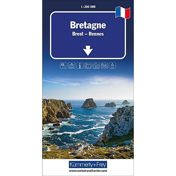 Bretagne Regionalkarte Frankreich 1:200 000