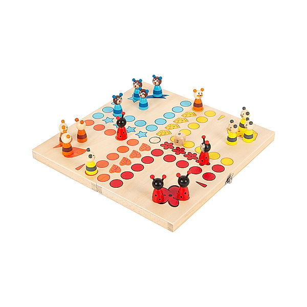 small foot® Brettspiel LUDO - BUNTE TIERE aus Holz, small foot